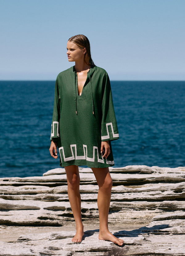 Tirari Nights Embroidered Mini Kaftan