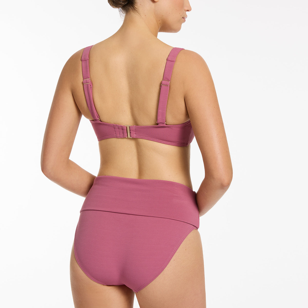 Isla Rib EF Tank Bikini Top Mauve JETS Australia