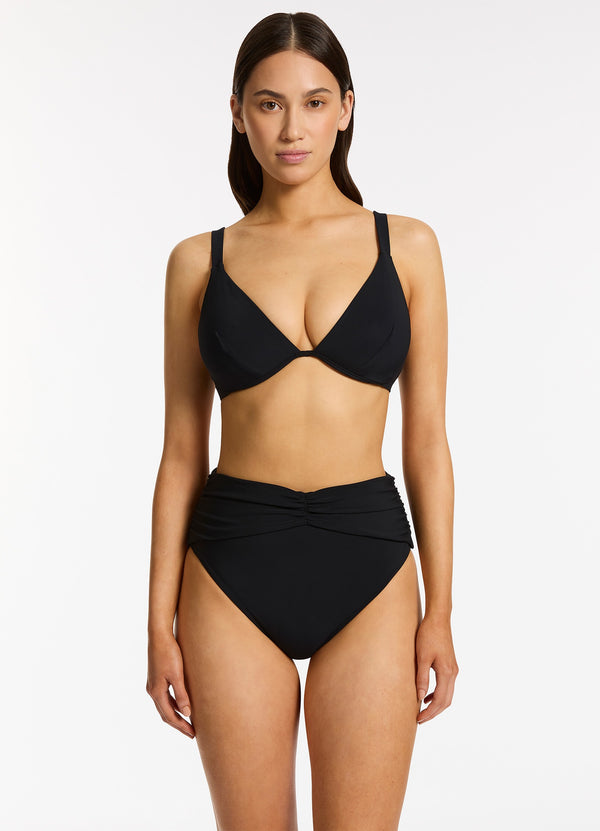 Jetset Underwire Triangle Bikini Top - Black