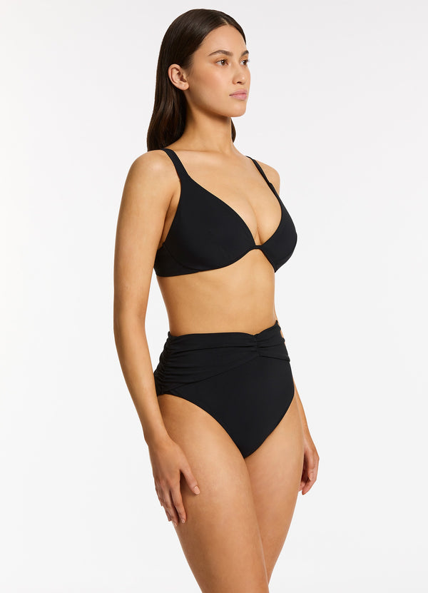 Jetset Underwire Triangle Bikini Top - Black