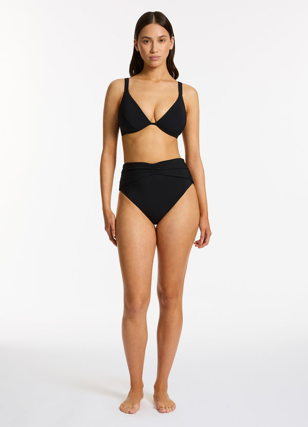Jetset Underwire Triangle Bikini Top - Black