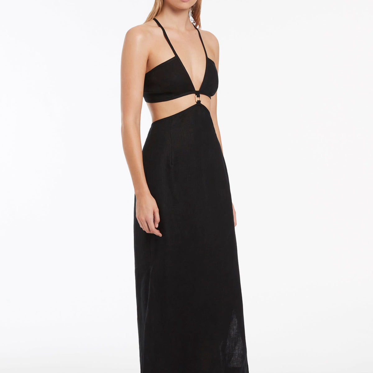 Capri Cut Out Dress Jet Black
