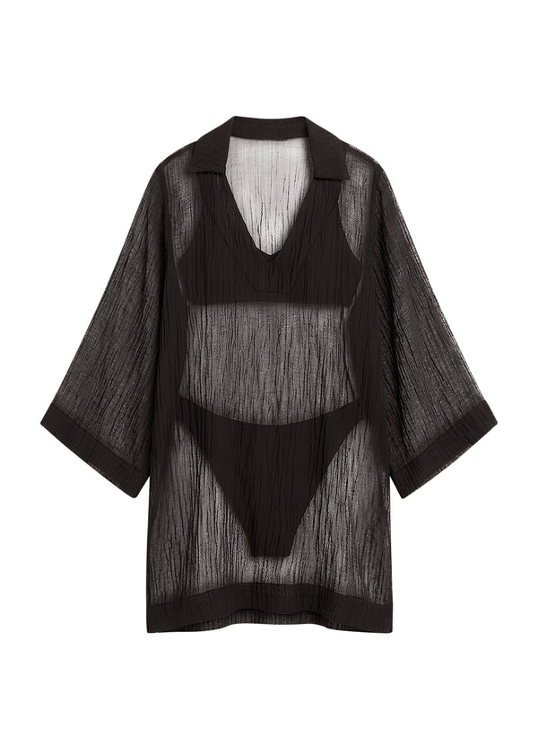 Wave Gauze Sheer Mini Cover Up