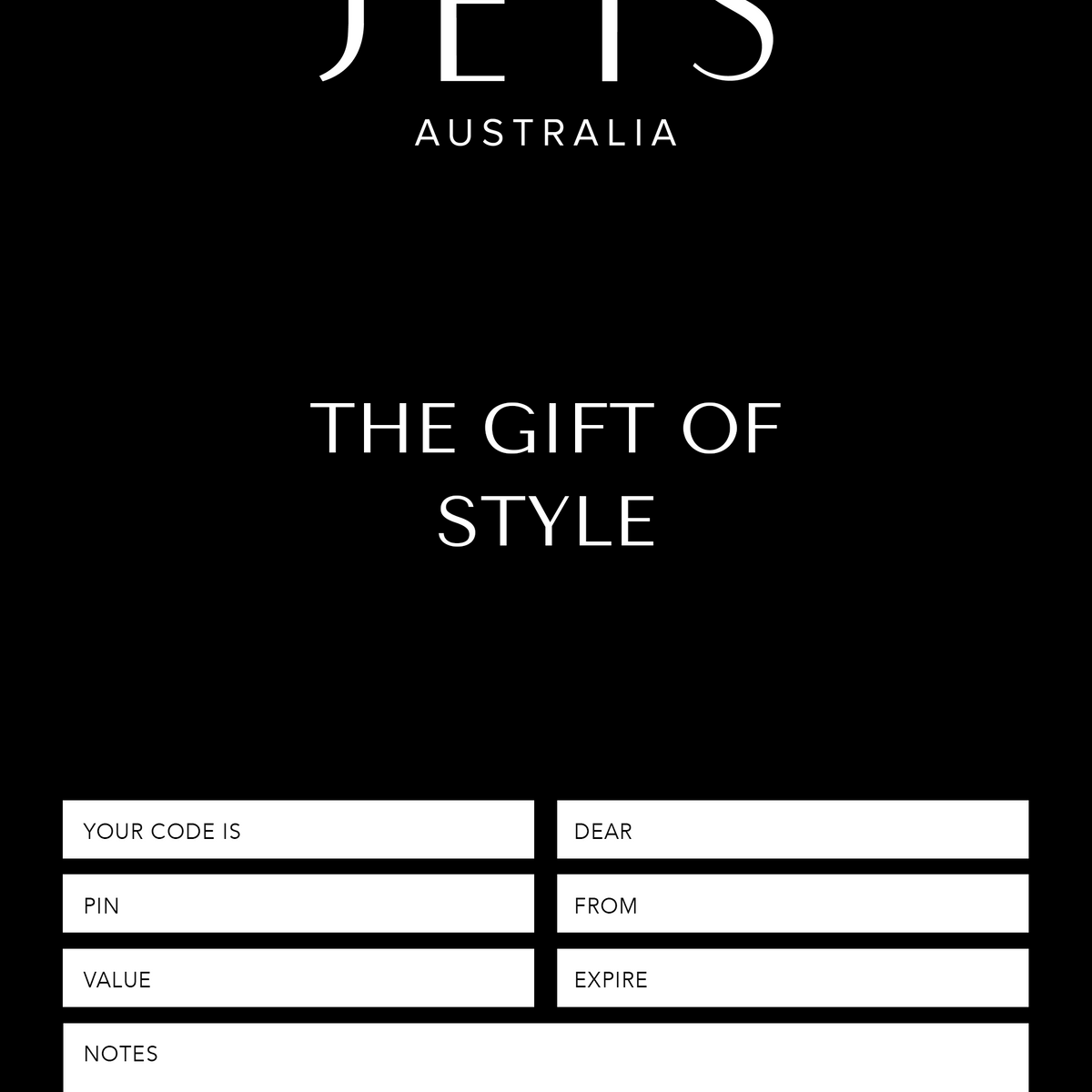 E-Gift Card - Multi – JETS Australia