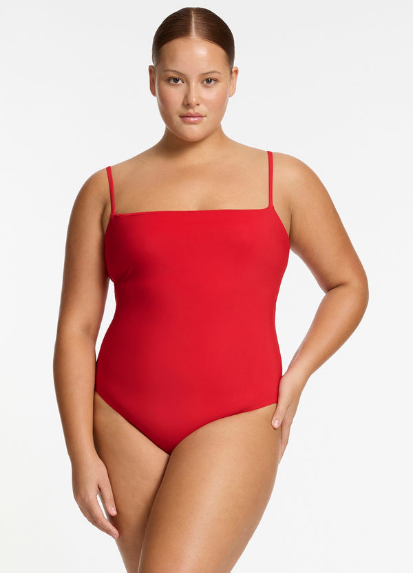 Jetset Minimal Tank One Piece - Rosso