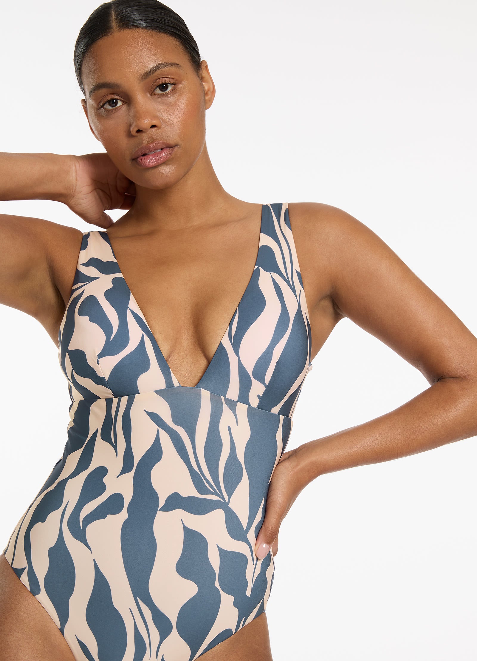 Plunge one piece swimsuit on sale