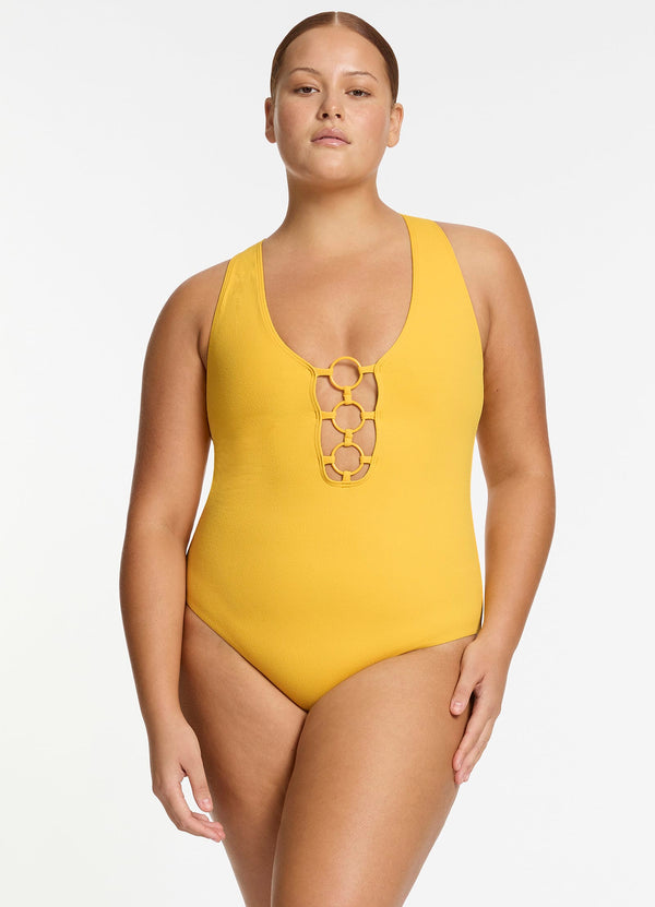 Alessia Plunge One Piece - Sunflower