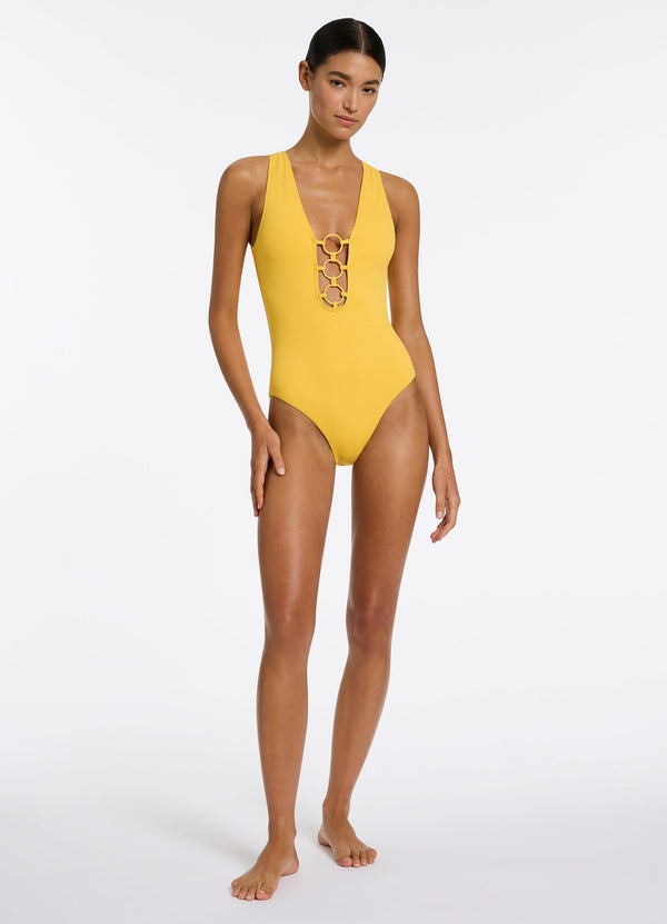 Alessia Plunge One Piece - Sunflower