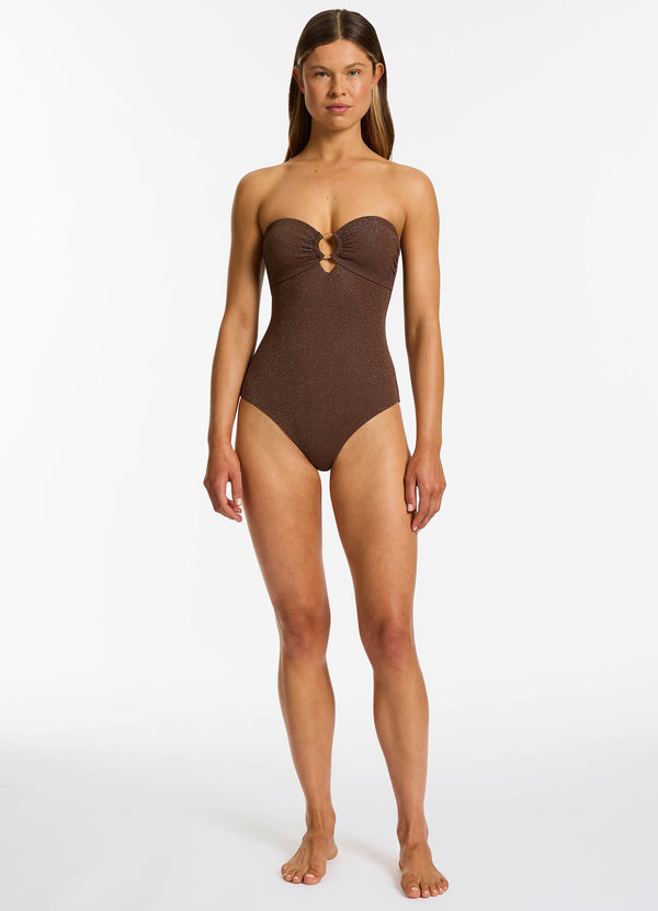 Tirari Nights Bandeau One Piece - Chocolate