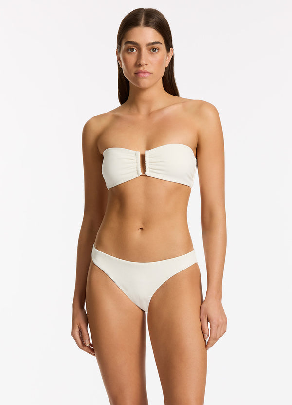 Isla Rib Hipster Bikini Bottom - Cream