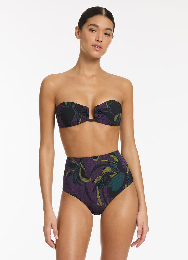 JETS Azura High-Waisted Twist-Front Bikini Bottoms