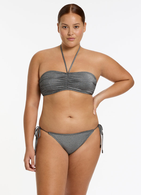 Lumen Tie Side Hipster Bikini Bottom - Silver