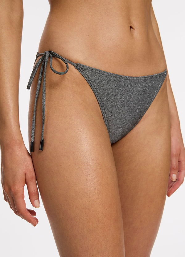 Lumen Tie Side Hipster Bikini Bottom - Silver