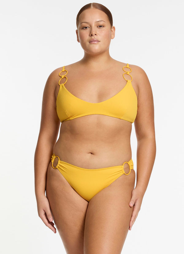 Alessia Trim Side Hipster Bikini Bottom - Sunflower