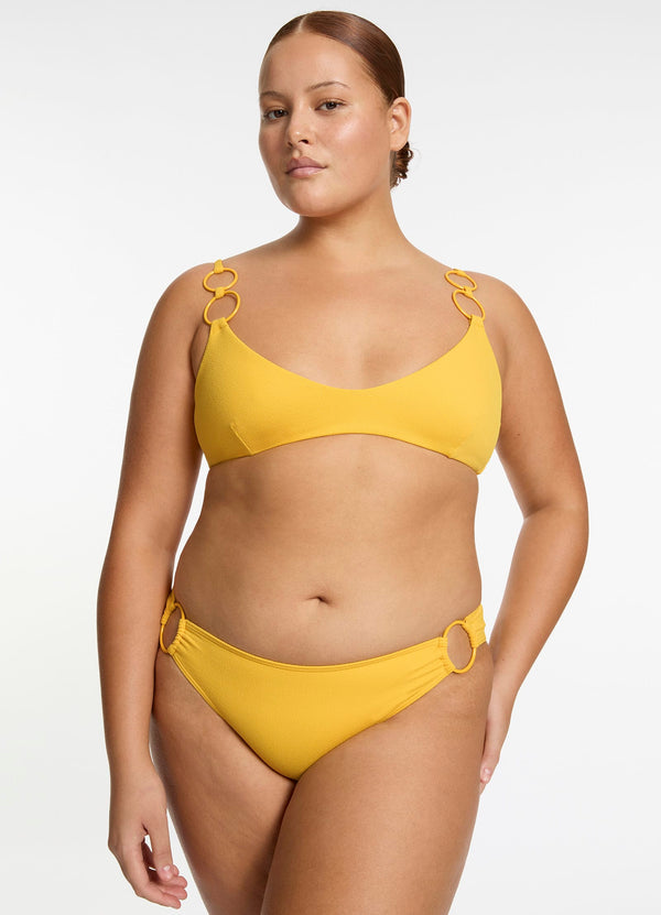 Alessia Trim Side Hipster Bikini Bottom - Sunflower