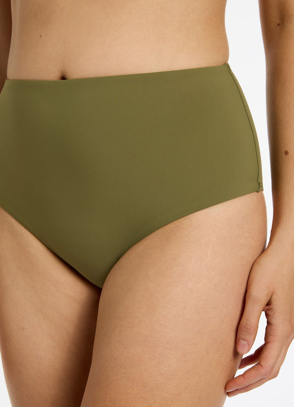 Jetset High Waisted Bikini Bottom - Moss