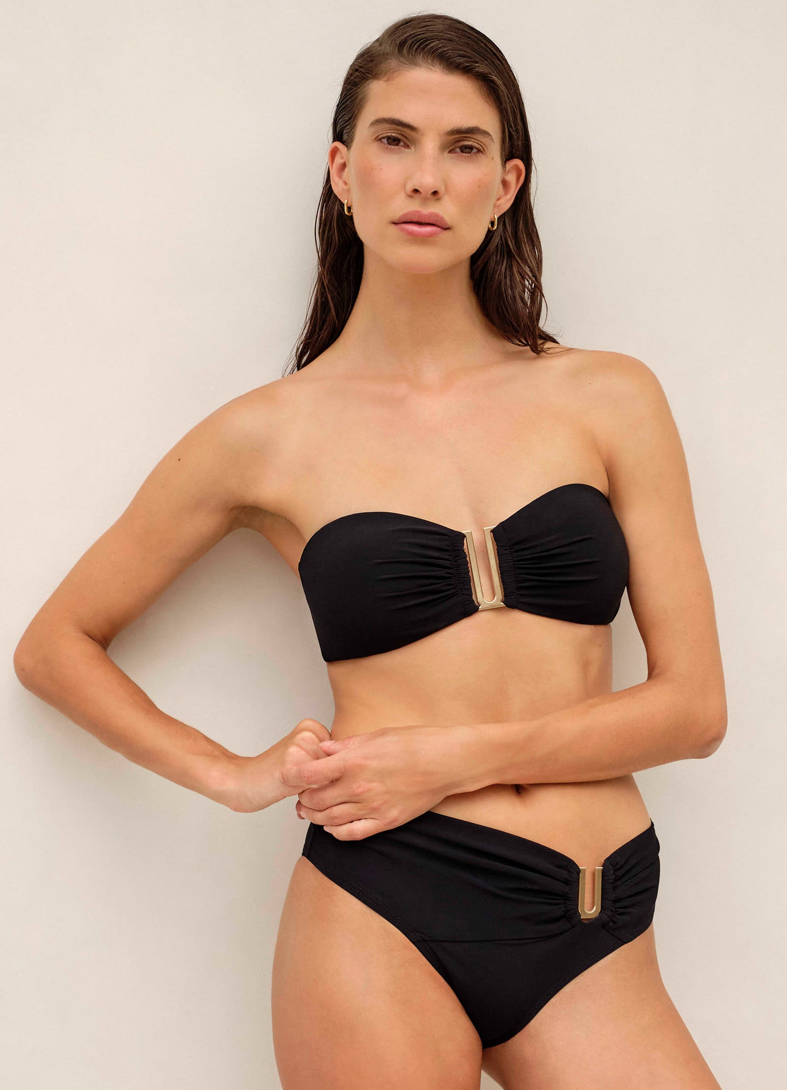 Jetset Bandeau Bikini Top Black JETS Australia