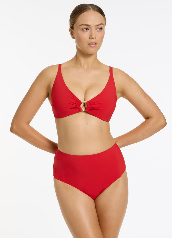 Jetset Trim C-D Triangle Bikini Top - Rosso