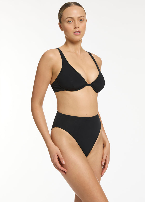 Jetset D-DD Underwire Triangle Bikini Top - Black