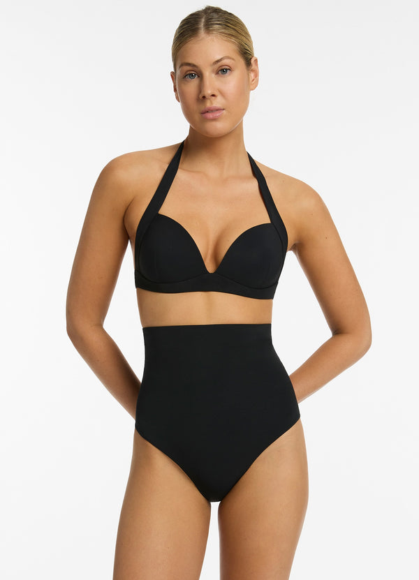 Jetset Moulded Halter Bikini Top - Black