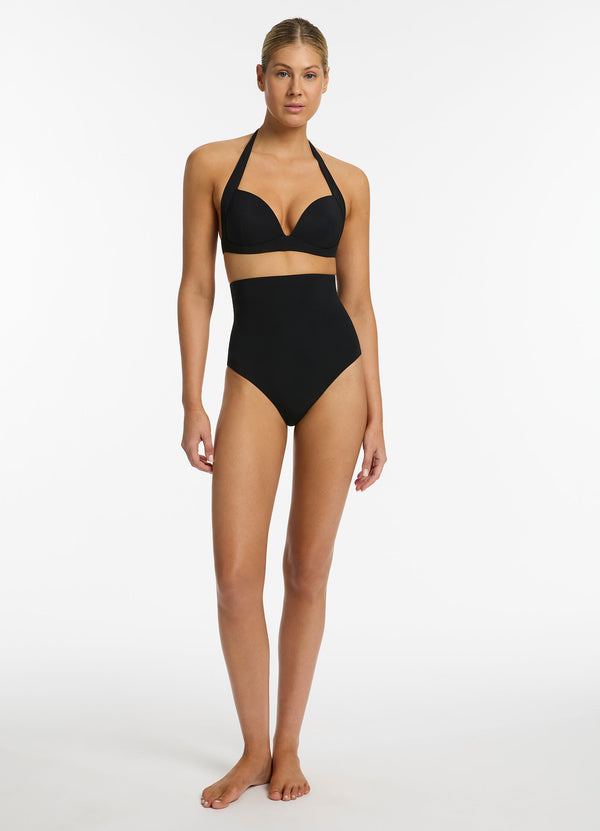Jetset Moulded Halter Bikini Top - Black