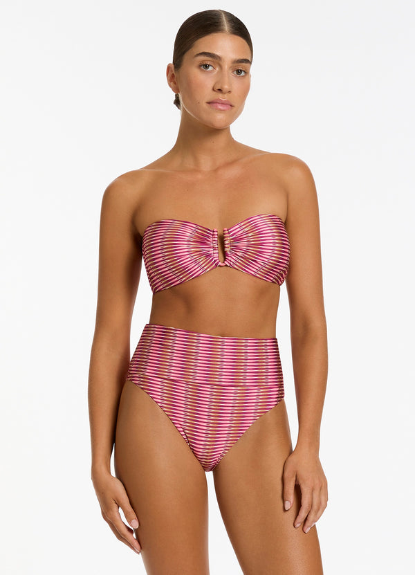 Alessia Geo Bandeau Bikini Top - Peony