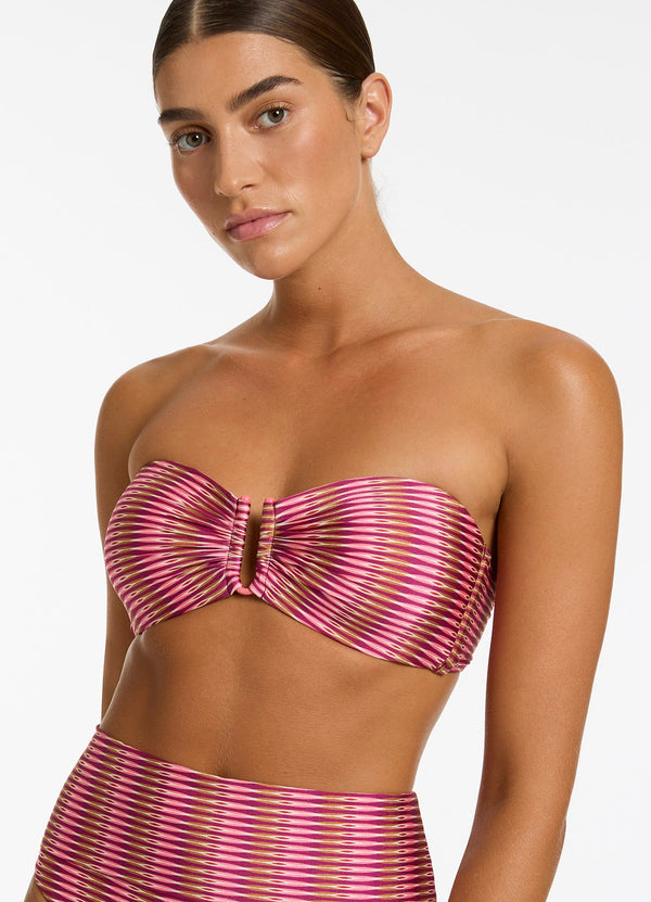 Alessia Geo Bandeau Bikini Top - Peony