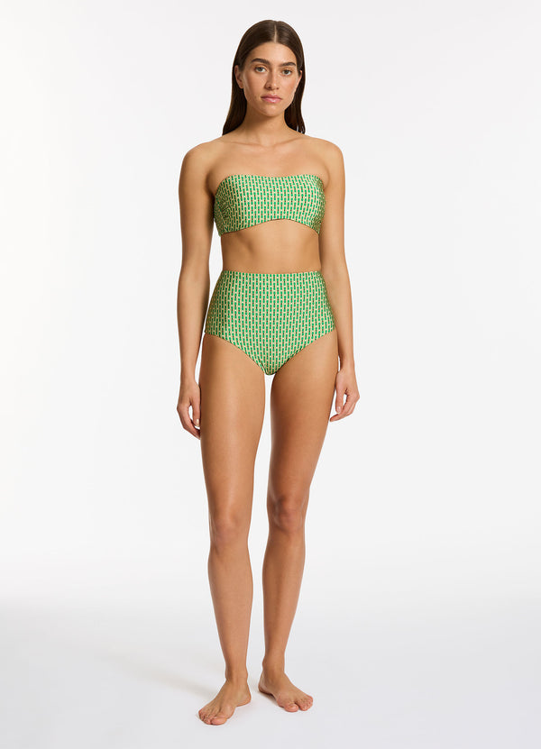 Mattala Geo Moulded Bandeau Bikini Top - Flora