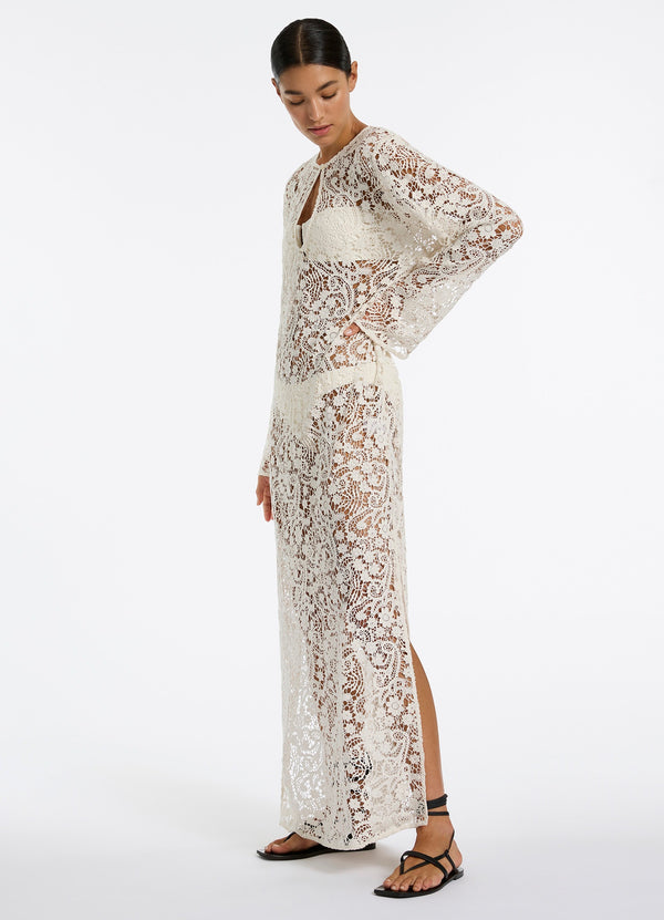 Velana Lace Maxi Kaftan - Cream