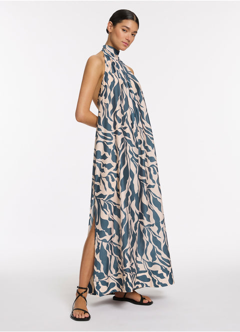 Sereno Halter Maxi Dress - Steel Blue – JETS Australia