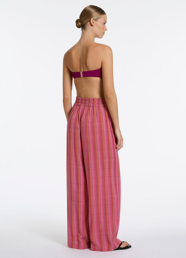 Alessia Geo Wide Leg Pant - Peony