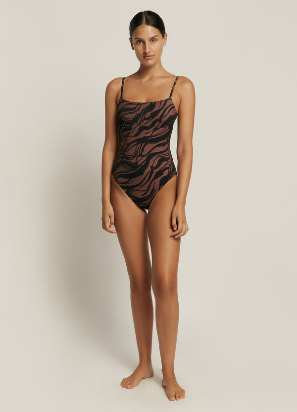 Nomade Tank One Piece - Burnt Clay/Black