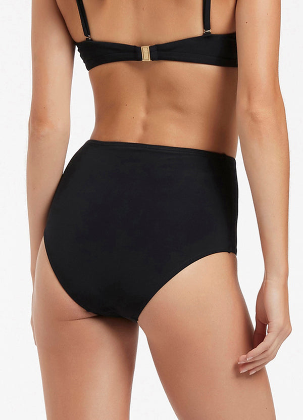 Jetset High Waisted Bikini Bottom - Black – JETS Australia