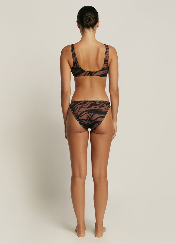Nomade C/D Underwire Top - Burnt Clay/Black