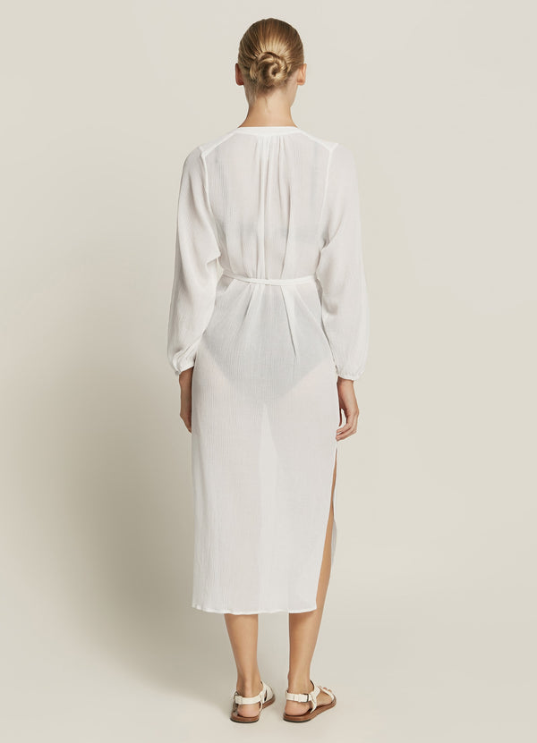 Jetset Longline Shirt Dress - White