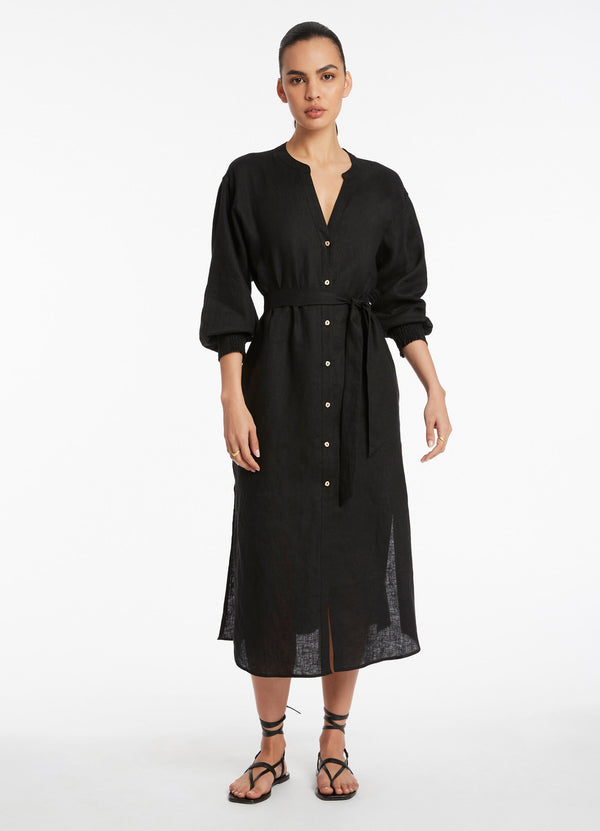 black shirt dress australia Santorini Shirt Dress, Black