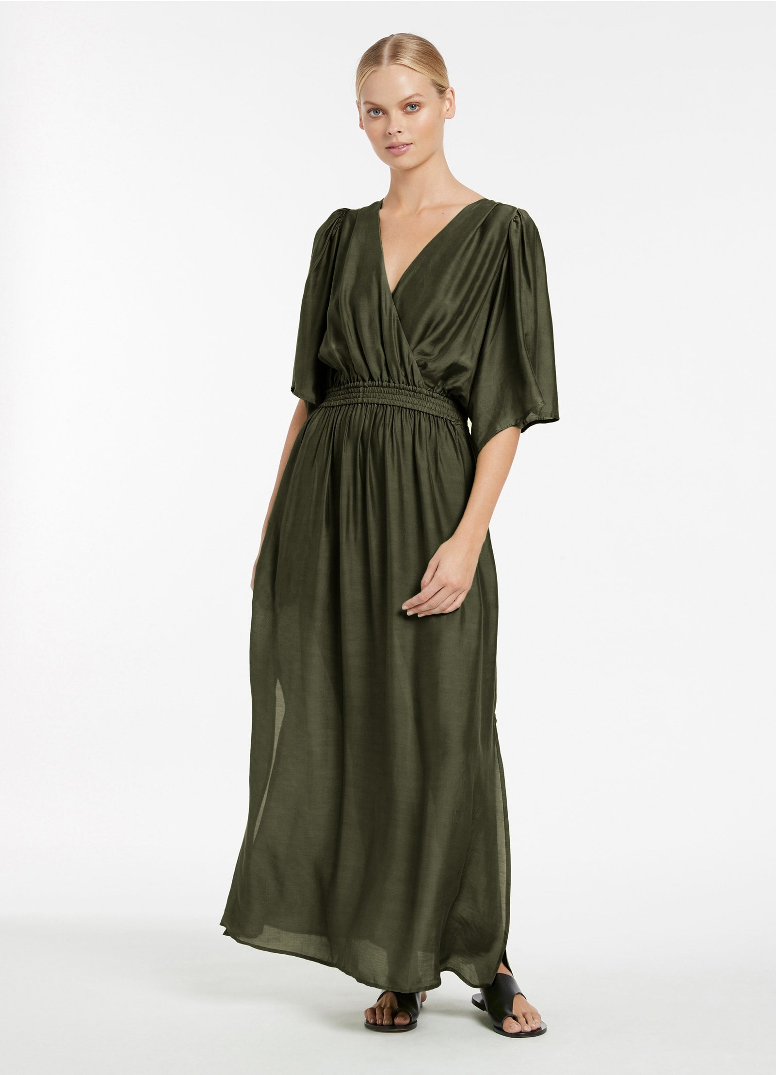 Jetset Full Sleeve Dress Olive JETS Australia