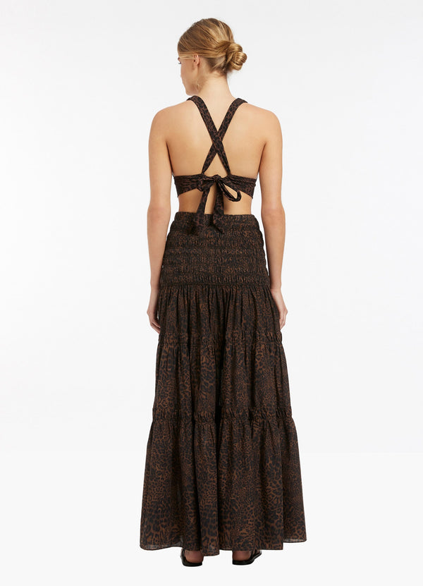 Pantera Shirred Skirt/Dress - Chocolate
