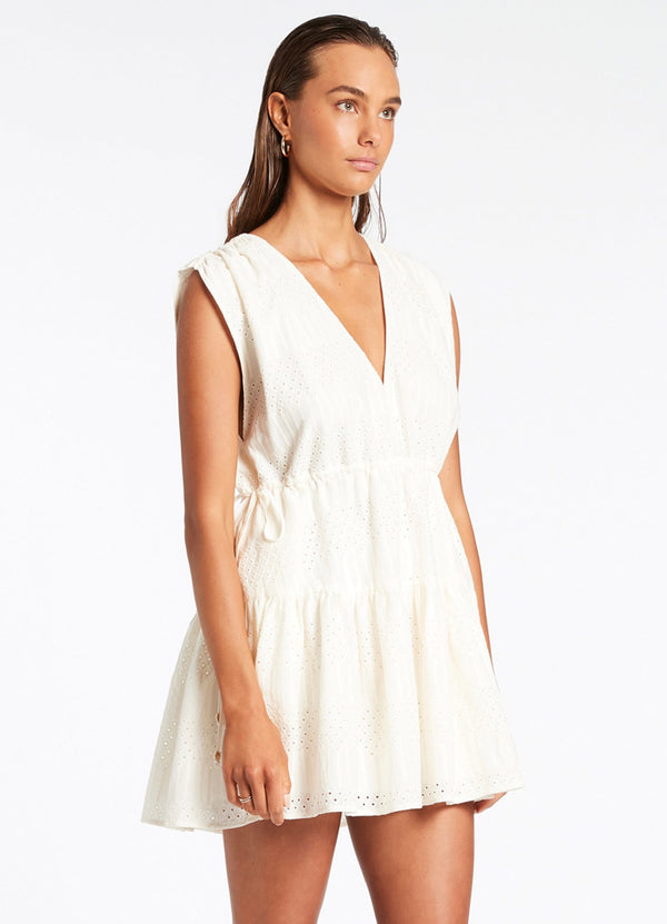 Broderie Tiered Cover Up - Cream