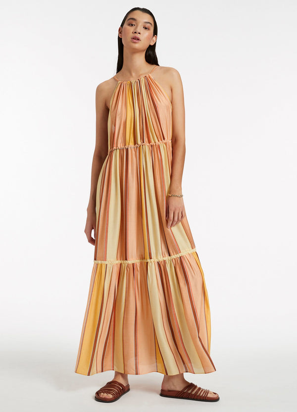 Fira Stripe Maxi Dress - Marigold