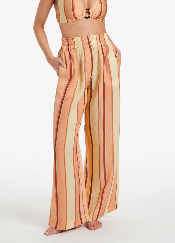 Fira Stripe Wide Leg Pants - Marigold